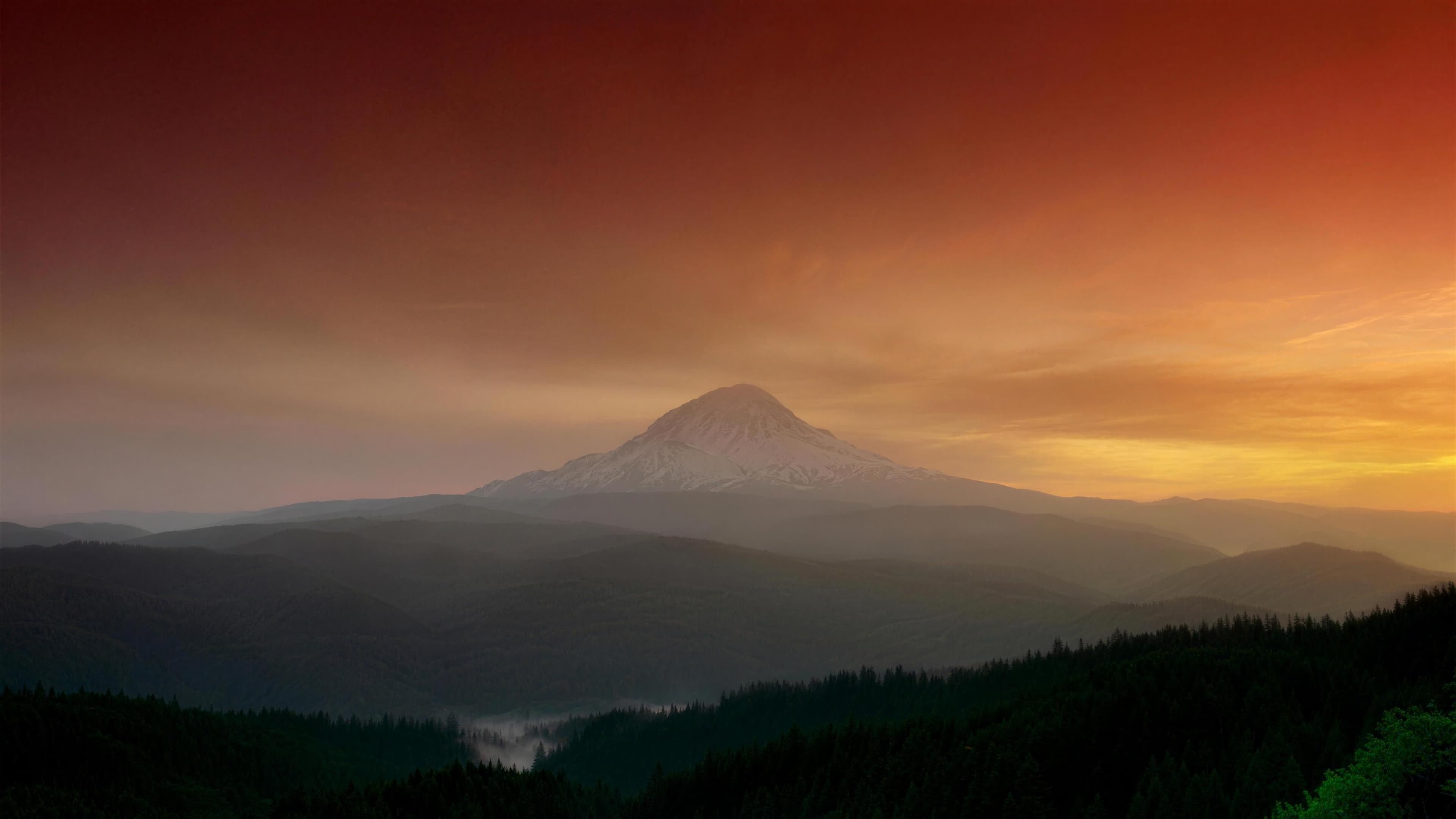 Red dawn over the Packwood valley
