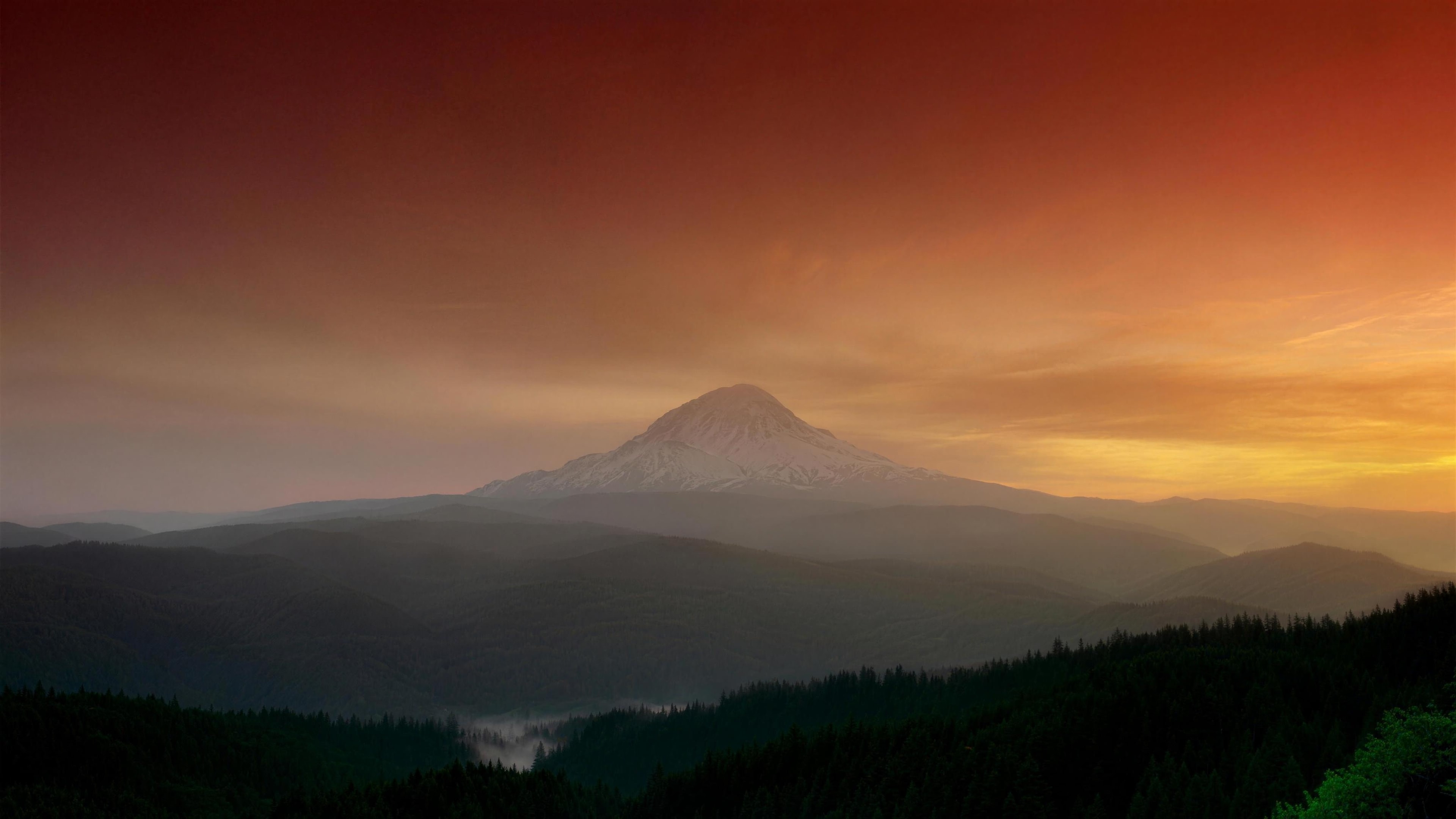 Red dawn over the Packwood valley